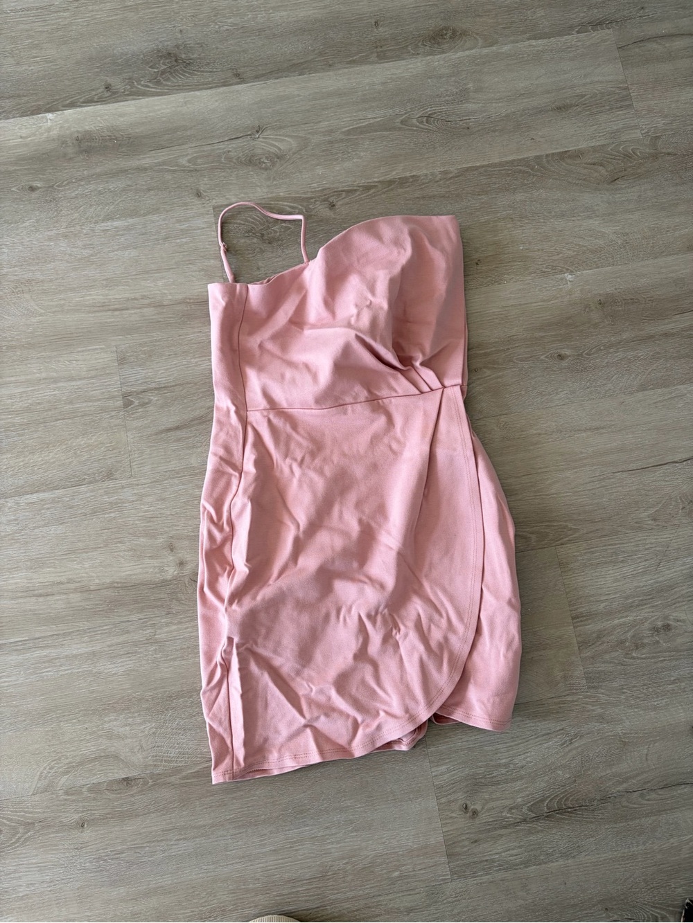 Blush Pink One-Shoulder Bodycon Dress